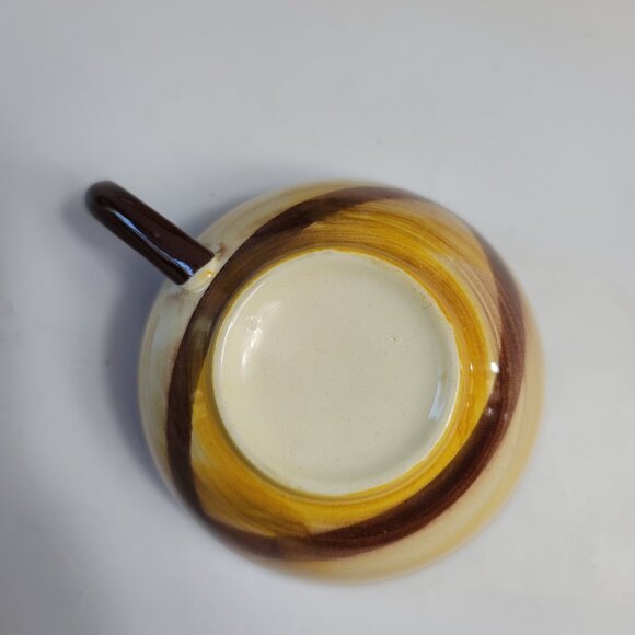 FIVE Metlox Poppytrail Vernon Kilns Organdie Cups Brown Yellow Plaid - Picture 10 of 10